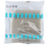 UK Type 1/2 Port Electrical Ethernet Internet Connection Switch Grey Gold Network Faceplate Face Plate Wall Plate - Image 3