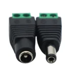 CCTV Camera Power Connectors 2 Pin with Green Terminal 5.5*2.1mm Female Male DC Power Plug - Image 2