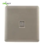 UK Type 1/2 Port Electrical Ethernet Internet Connection Switch Grey Gold Network Faceplate Face Plate Wall Plate